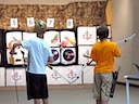 Youth archers preparing to shoot